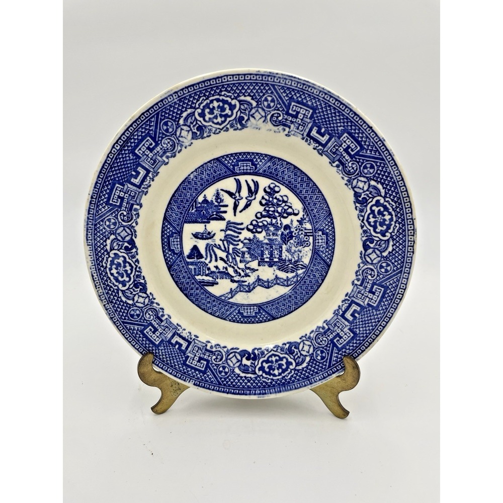 Vtg Homer Laughlin Blue Willow 7 1/4" D Dessert Salad Plate